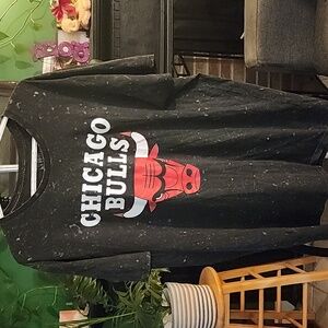 NBA Chicago Bulls Acid Washed Black T-Shirt XL NBA